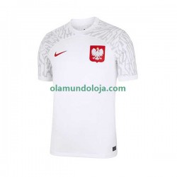 Camisola Polónia Homem Equipamento Primeiro Copa do Mundo 2022 Manga Curta